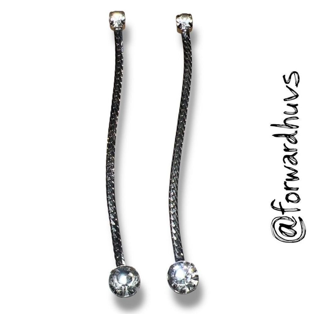 Bundle Sale 3 for $15 | Industrial Style Drop Earrings – Clear Rhinestones